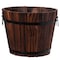 Gardenised Rustic Wooden Whiskey Barrel Planter with Durable Medal Handles and Drainage Hole - Small QI003236.S - alternate 1